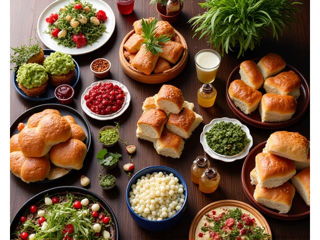 Vibrant Birthday Celebration Food Spread with Colourful Dishes