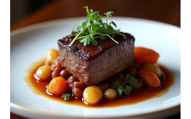 Lamb main course with vegetables