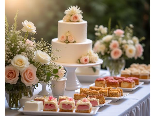 Elegant Wedding Reception Dessert Table by Blossom & Grain Provisions
