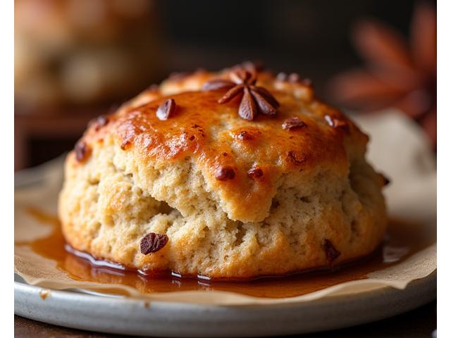 Autumn spiced scone with maple syrup drizzle preview