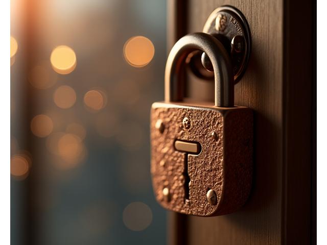 Stylized padlock icon over a subtle background of digital data streams, symbolizing robust data security and privacy commitment.