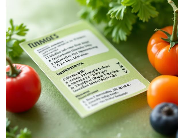 Close-up of a food product label emphasizing allergen information and quality, with fresh ingredients in soft focus.